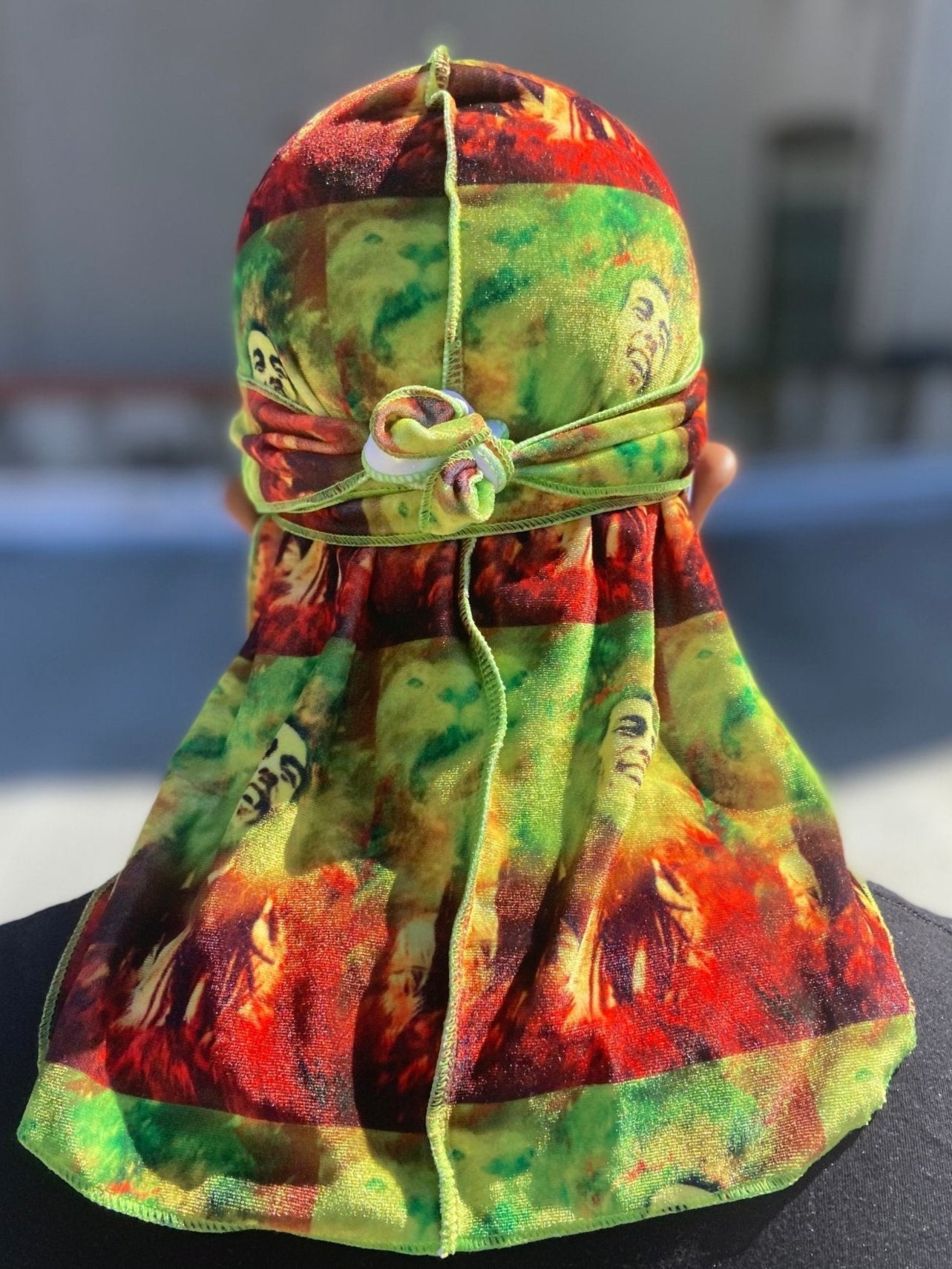 Green “Marley” Velvet Durag - Double R Rags
