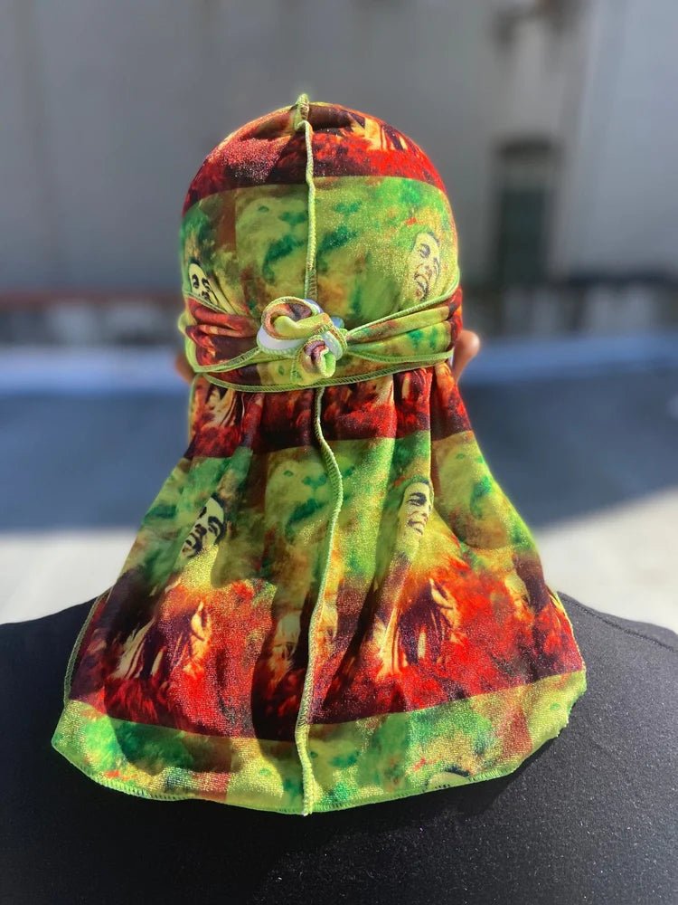 Green “Marley” Velvet Durag - Double R Rags