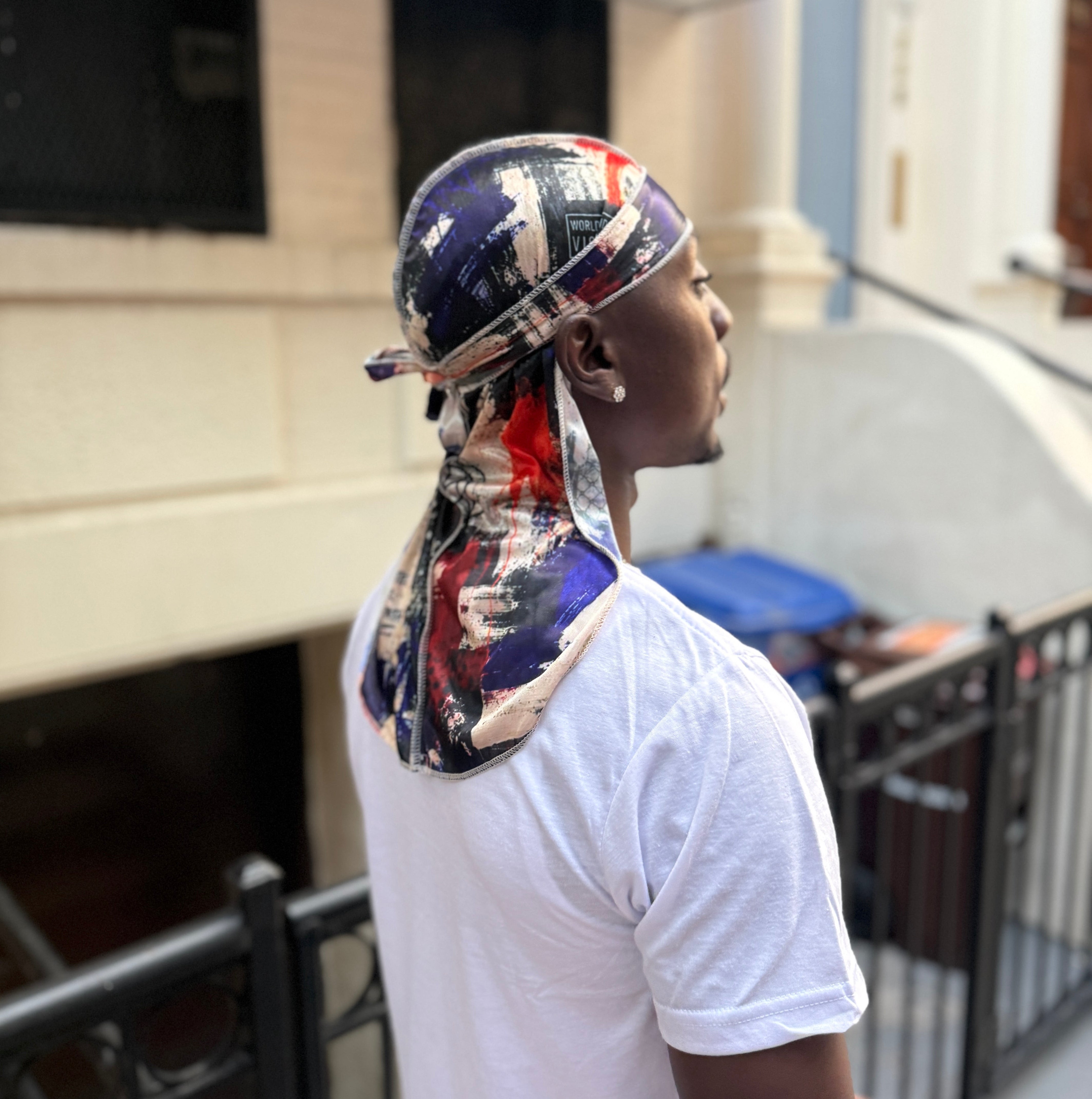 Multicolor graffiti silk durag