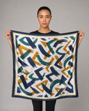 Abstract Brushstroke Satin Head Scarf