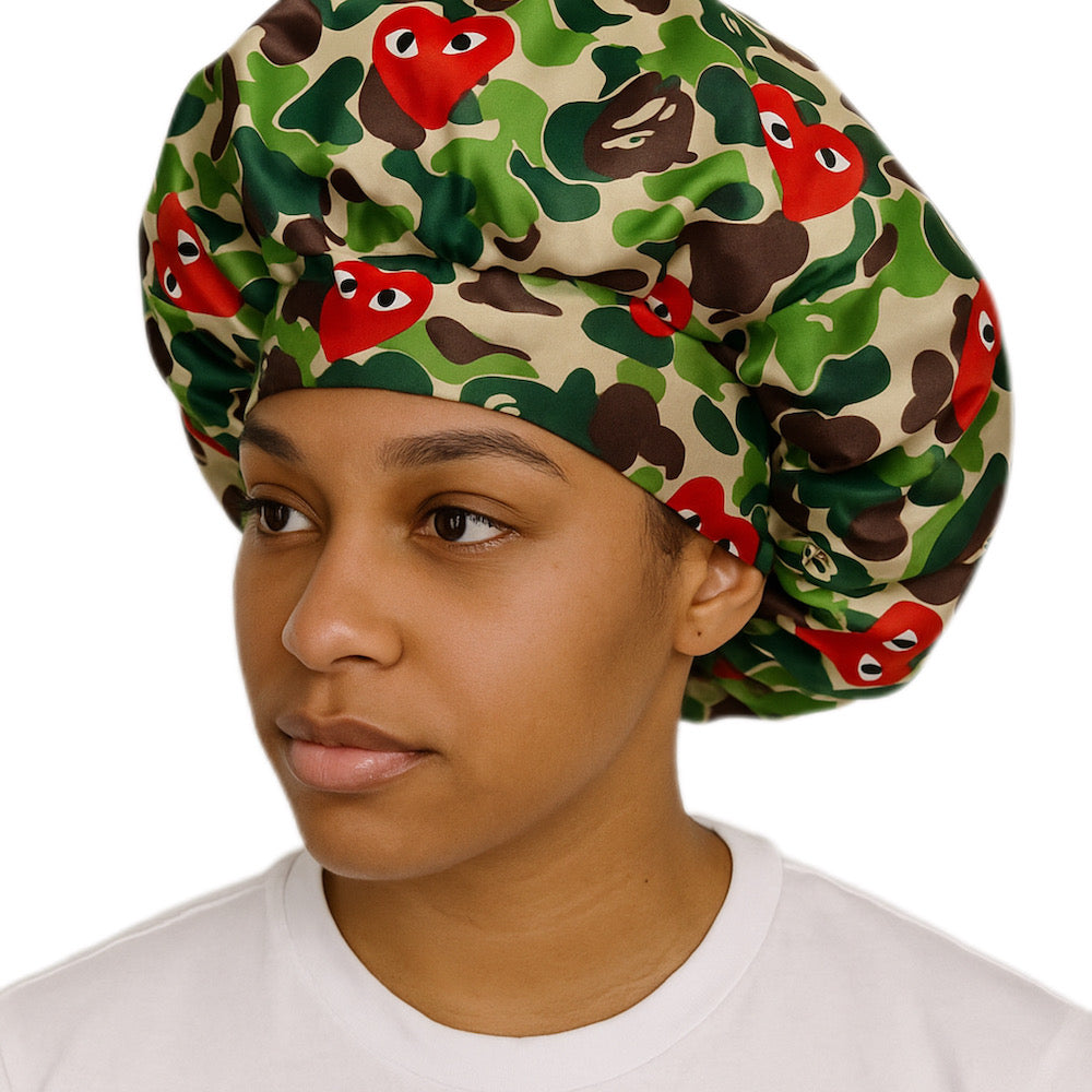 CDG Camo Designer Silk Bonnet