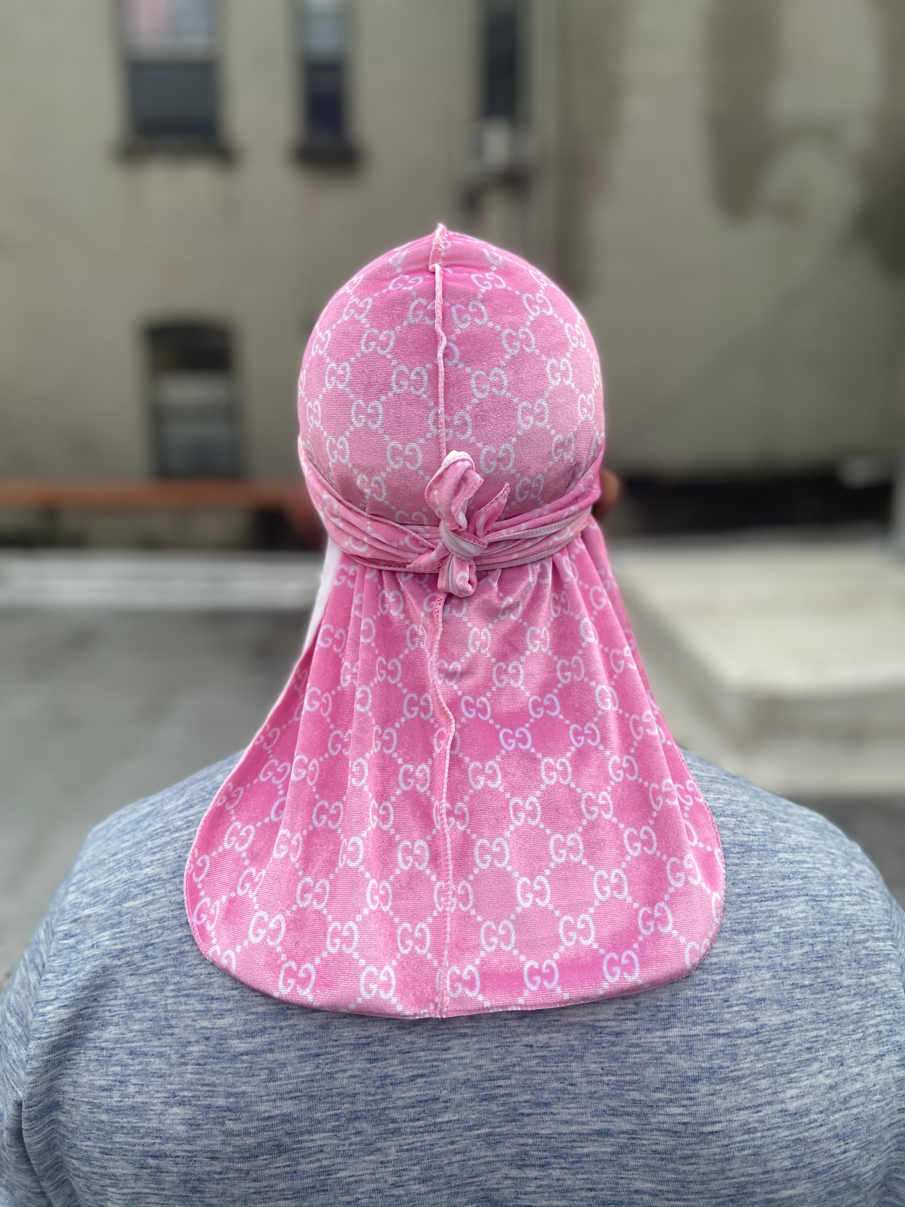 Pink GG Designer Velvet Durag - Double R Rags