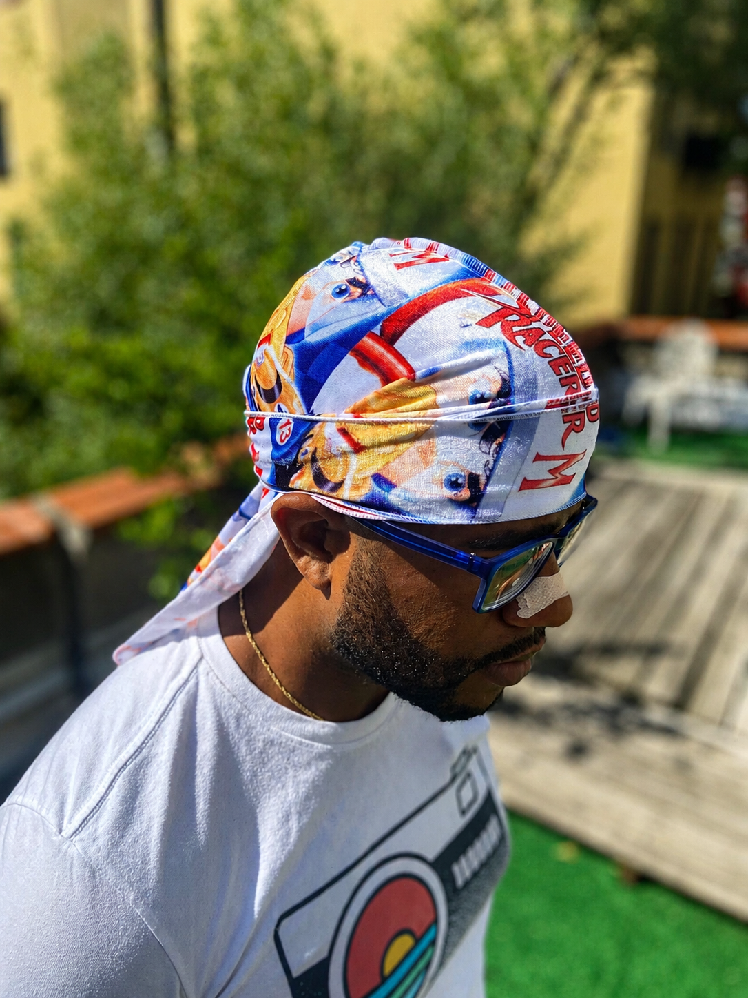 White Speed Racer Velvet Durag