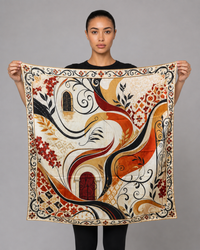 Ornate Mosaic Satin Head Scarf