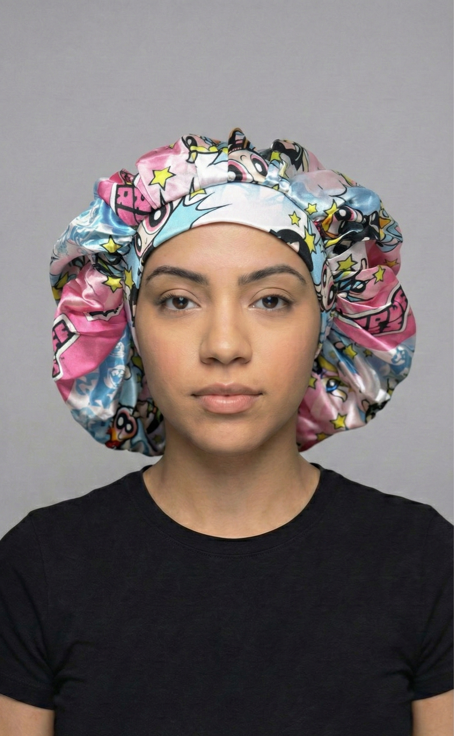 Power Puff Girls Luxurious Silk Bonnet silk hair bonnet by Double R Rags