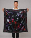 Gothic Butterfly Satin Head Scarf