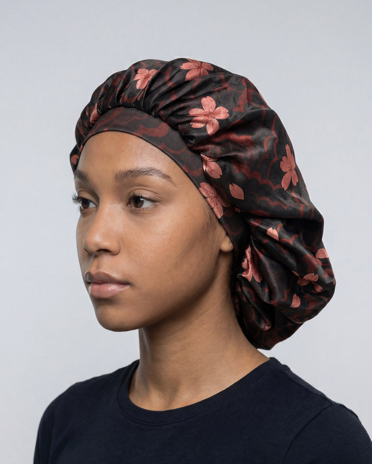 Cherry Blossom Silk Bonnet
