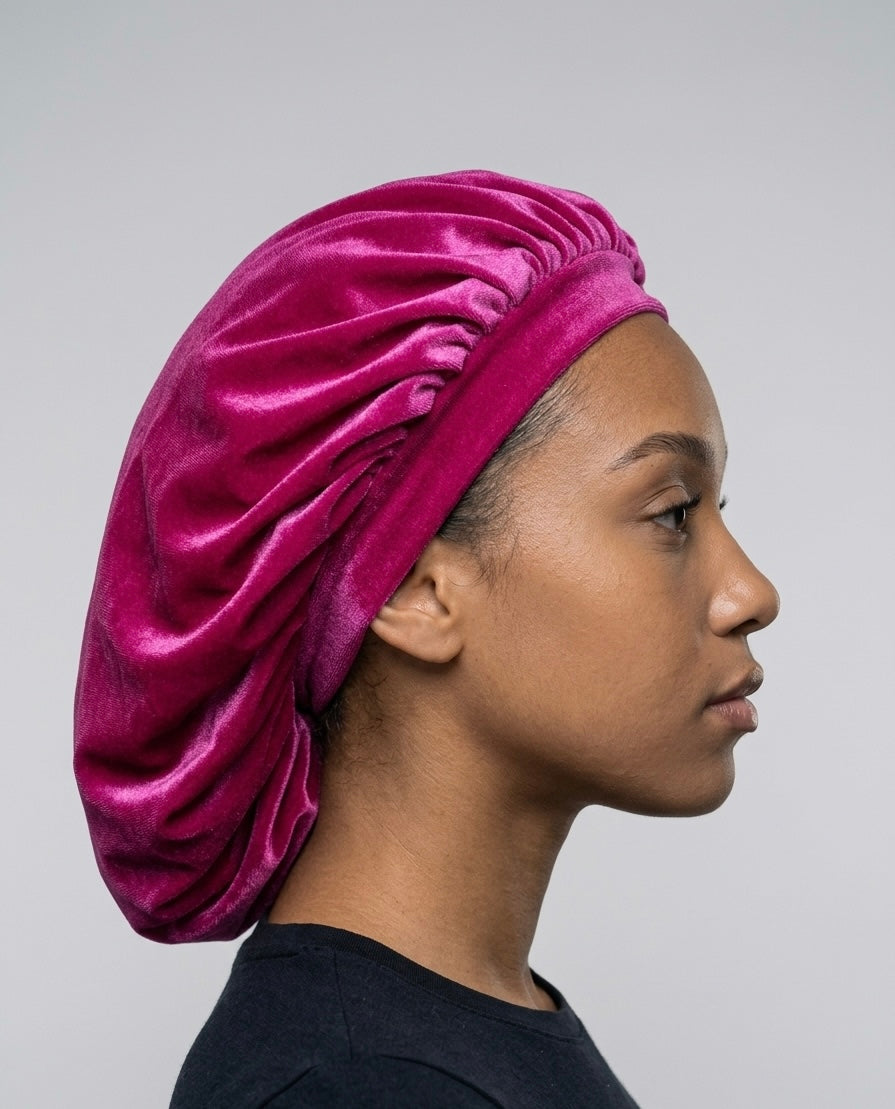 Hot Pink Velvet Bonnet