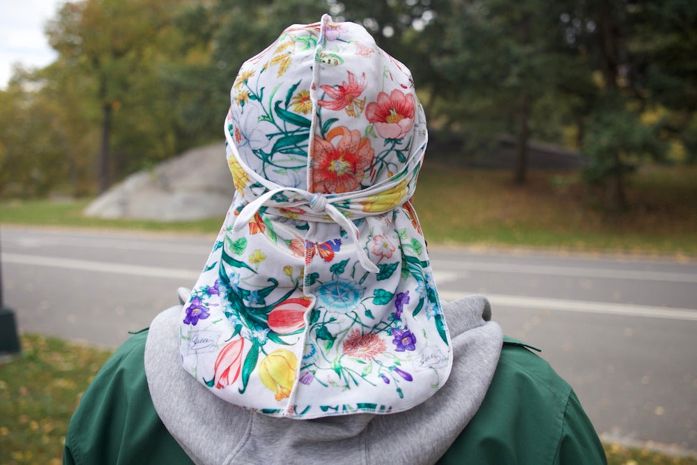 White Double R Floral Velvet Durag