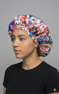 Sunset Floral Silk Bonnet