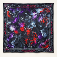 Gothic Butterfly Satin Head Scarf