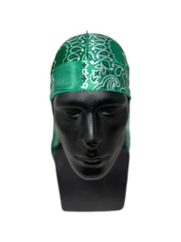 Emerald Paisley Silk Durag