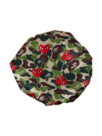 CDG Camo Designer Silk Bonnet - Top View