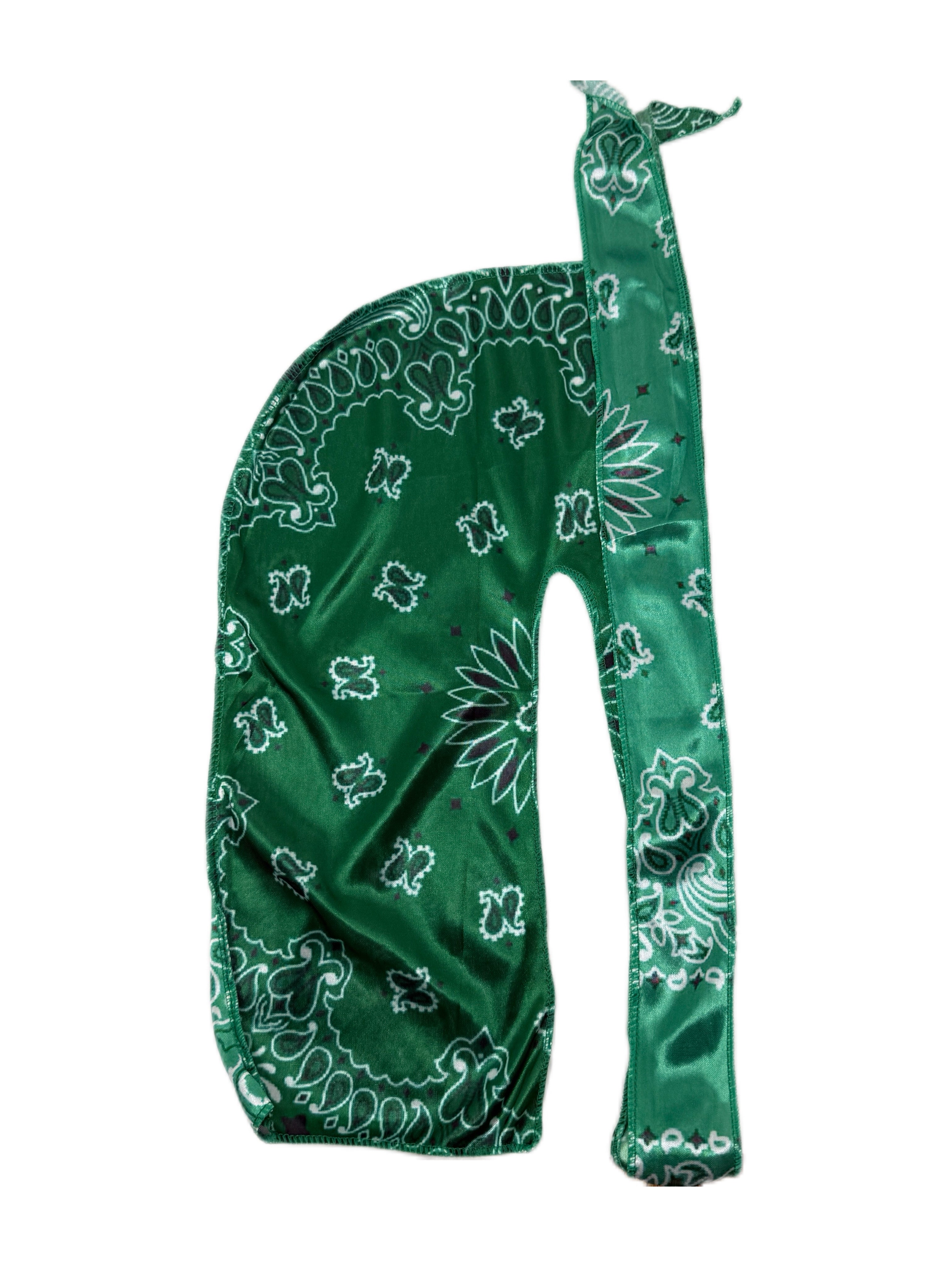 Emerald Paisley Silk Durag