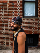 Black & Red Cherry Blossom Velvet Durag