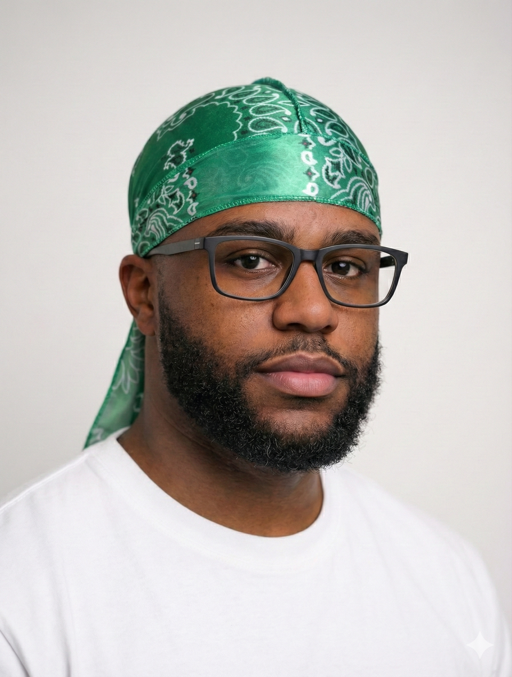 Emerald Paisley Silk Durag