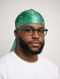 Emerald Paisley Silk Durag