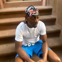 Black sugar skull silk durag