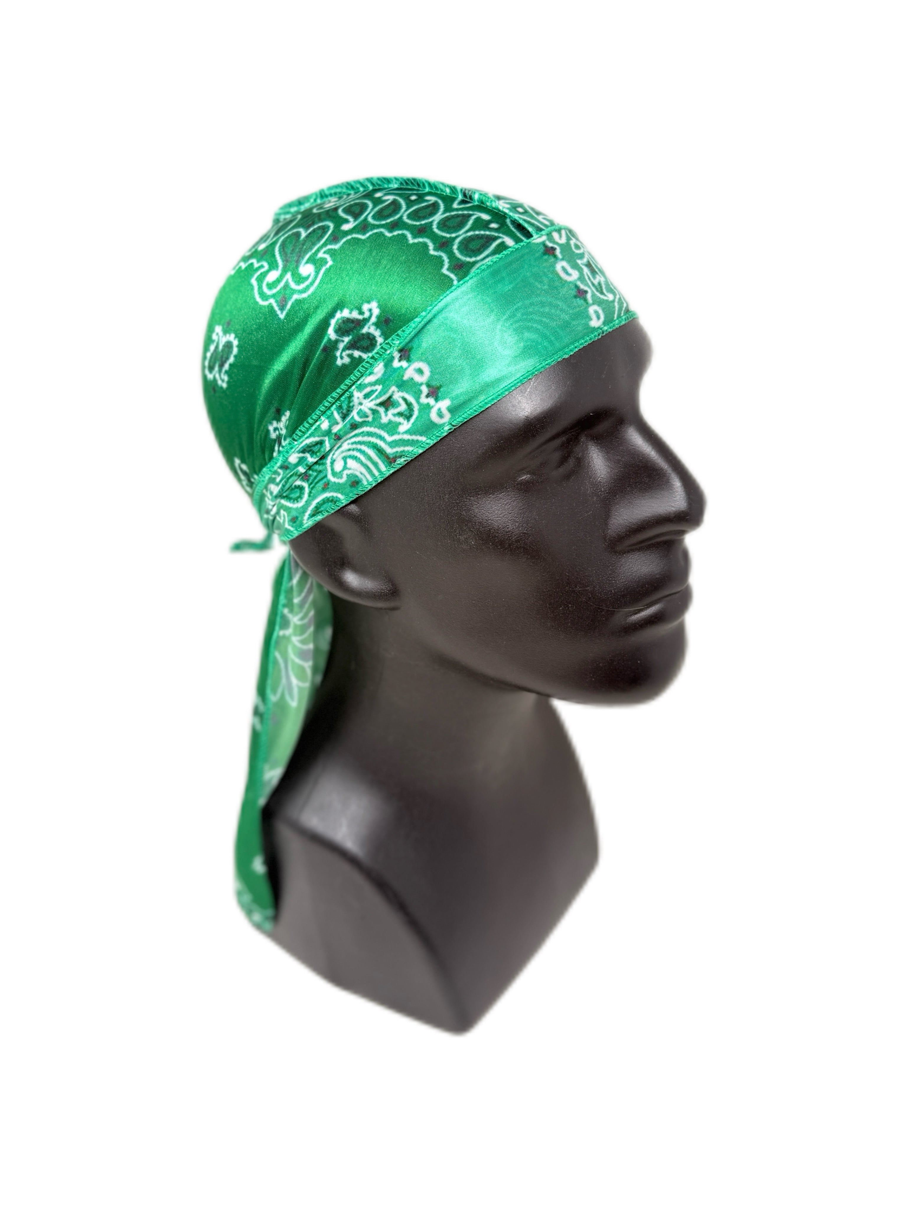 Emerald Paisley Silk Durag
