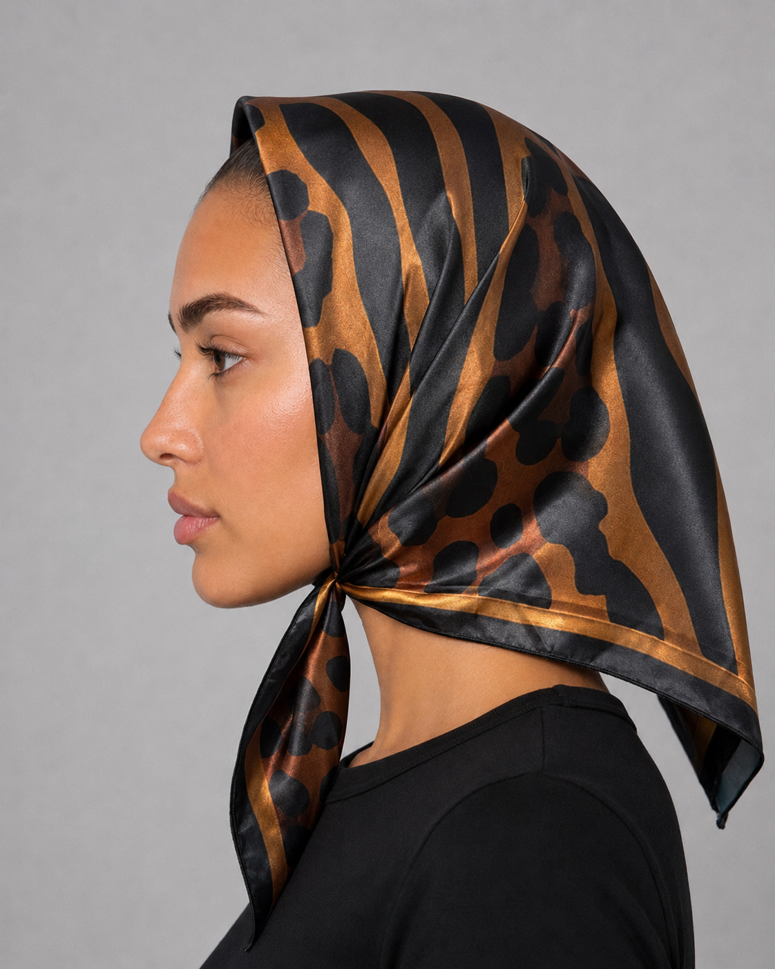 Animal Print Satin Head Scarf