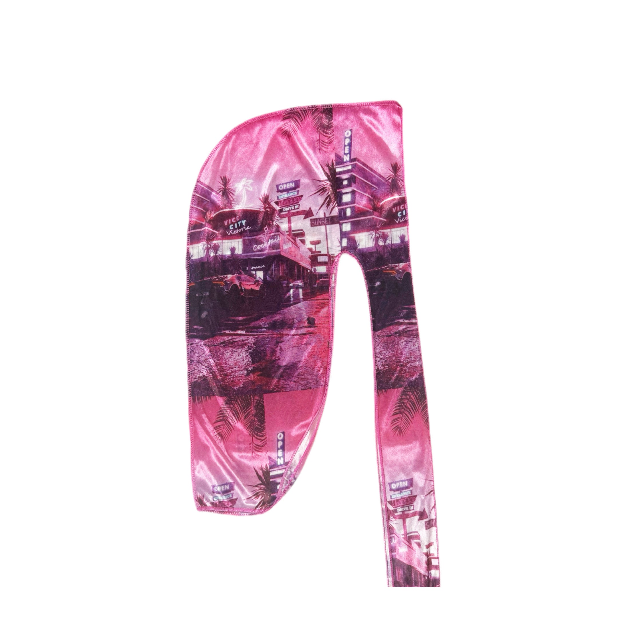 Pink Vice City silk durag
