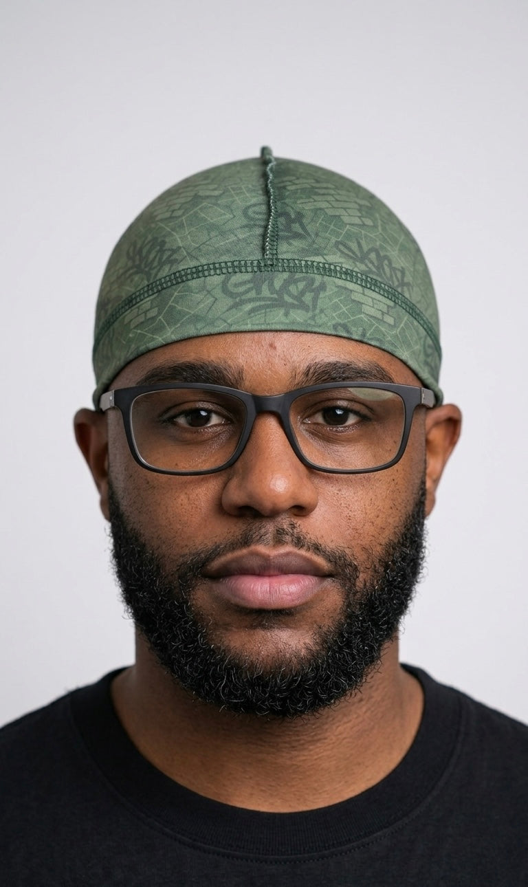 Olive Graffiti Wave Cap wave cap by Double R Rags