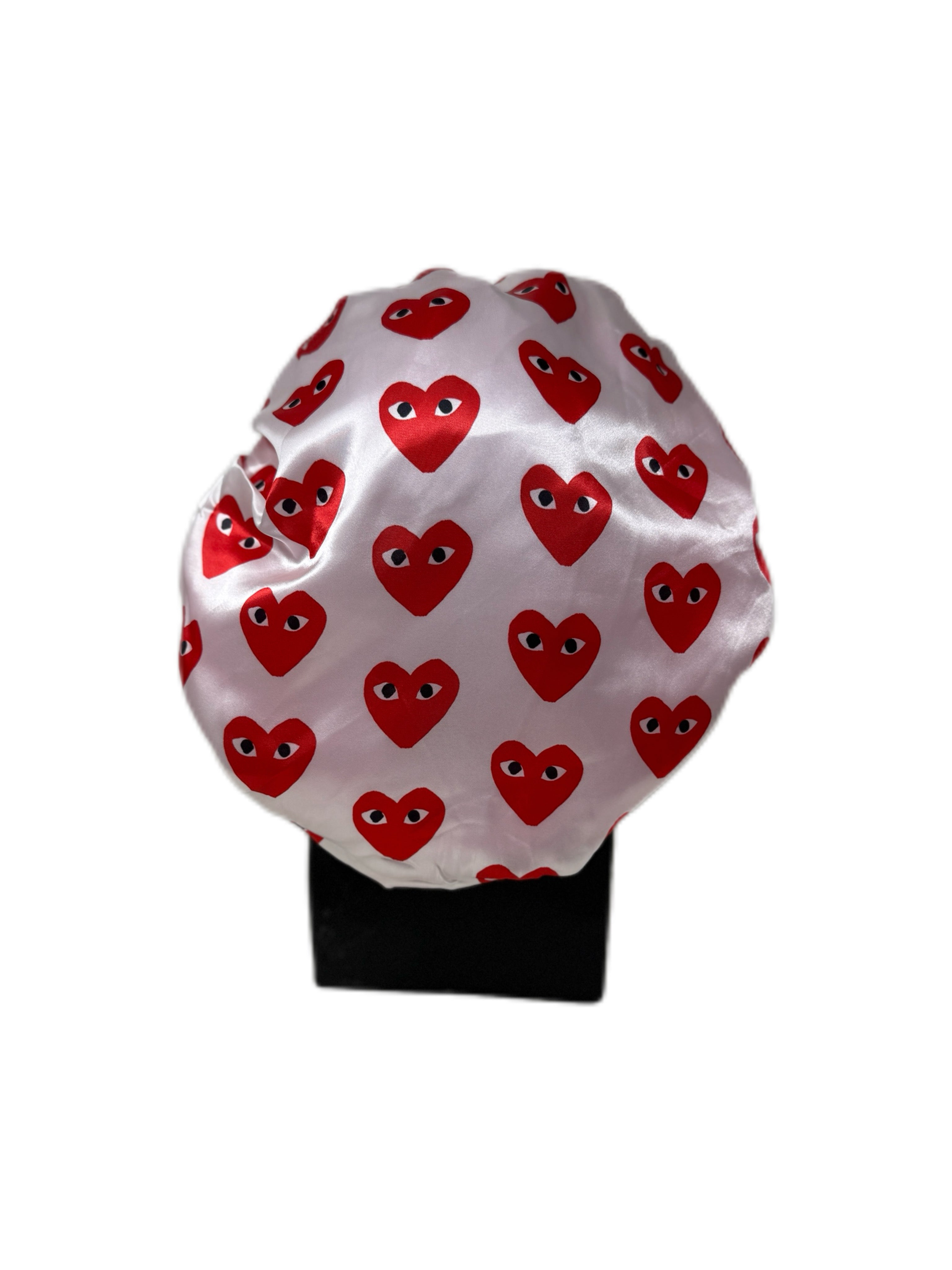 White CDG Luxurious Silk Bonnet