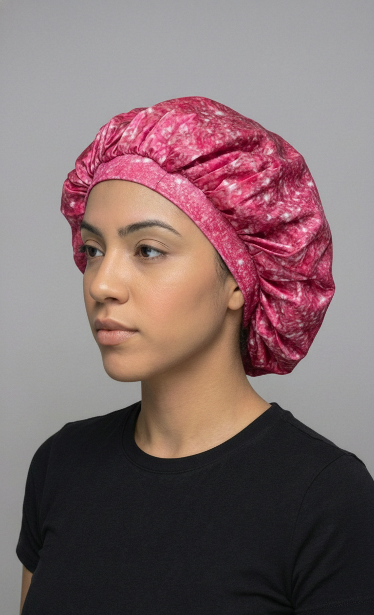 Crushed Pink Silk Bonnet
