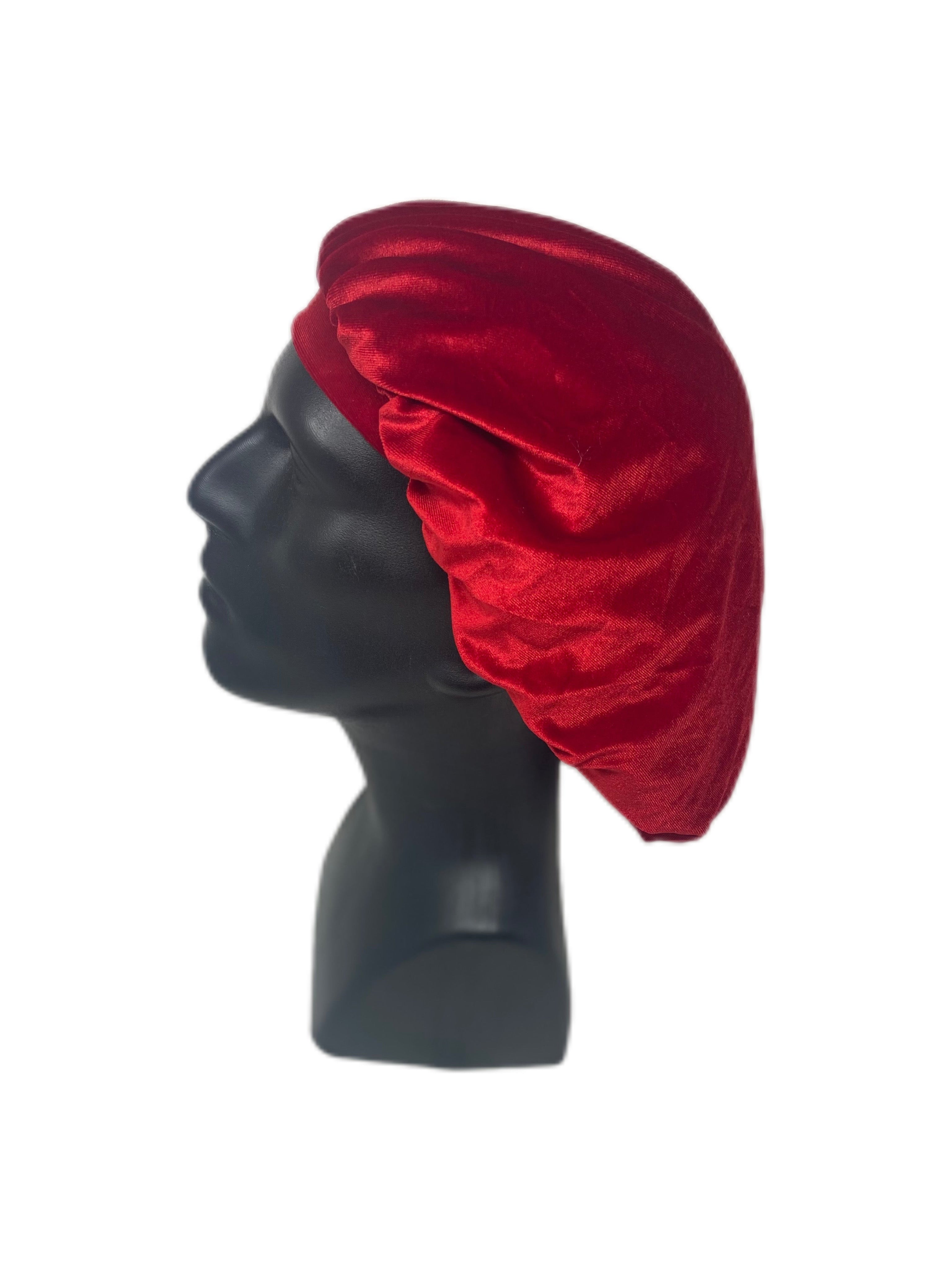 Red Velvet Bonnet - Double R Rags