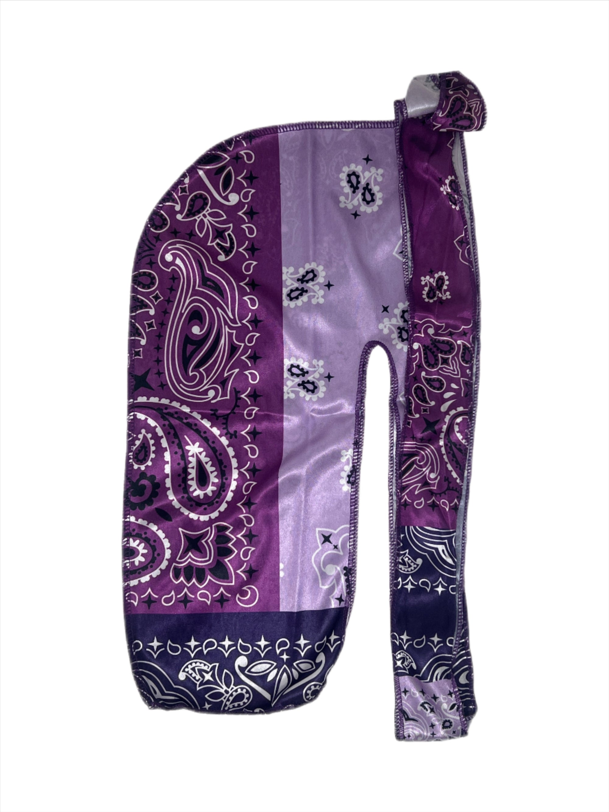 Purple Paisley Designer Silk Durag - Double R Rags