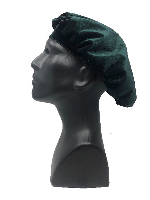 Dark Green Velvet Bonnet - Double R Rags