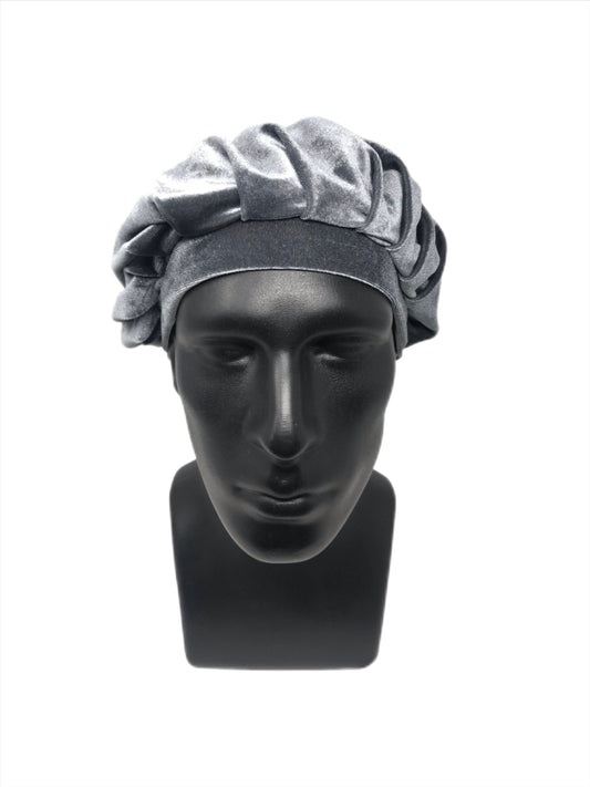 Dark Grey Velvet Bonnet - Double R Rags