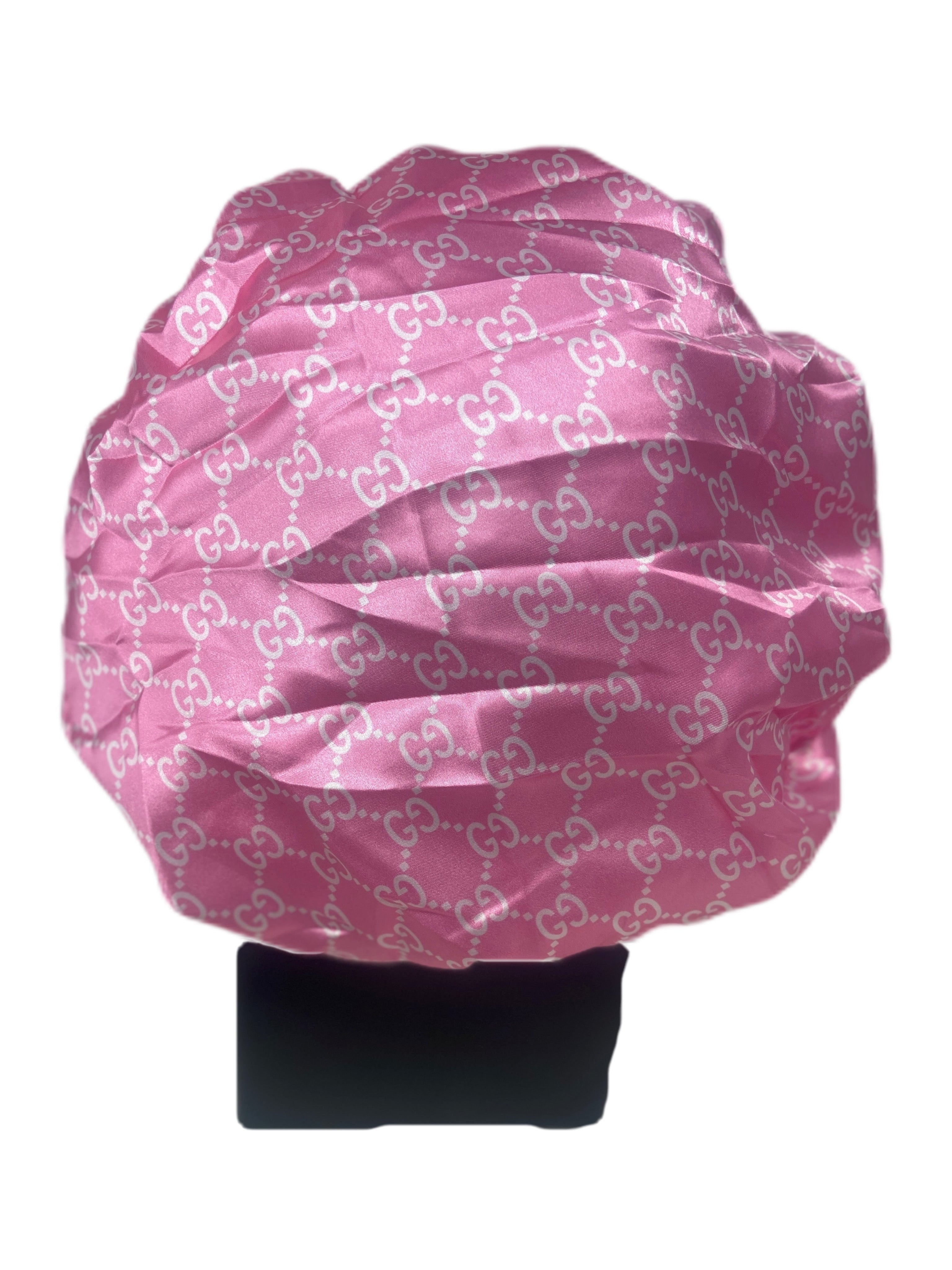Pink GG Designer Satin Bonnet - Double R Rags