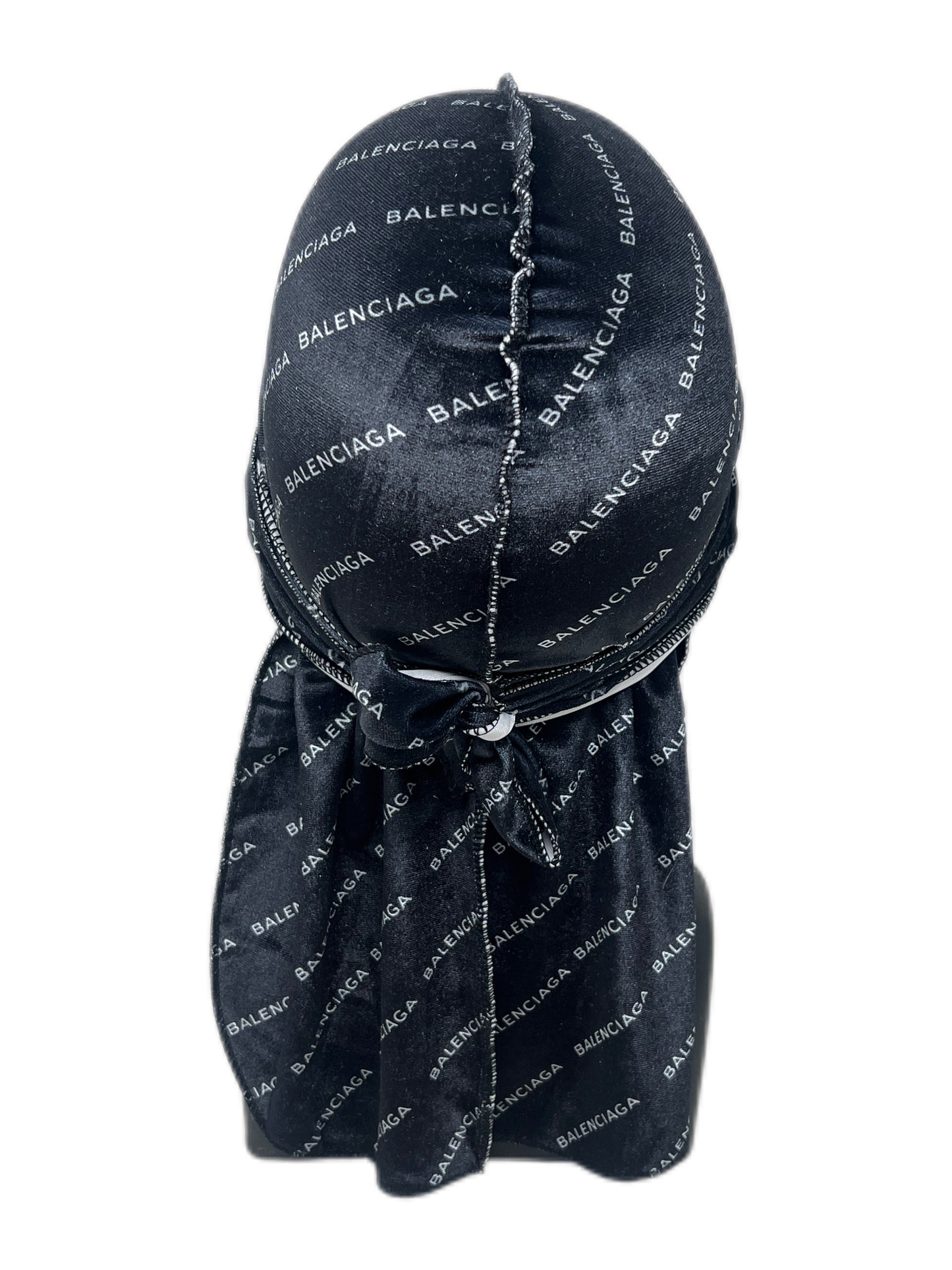 Black Balency Designer Velvet Durag