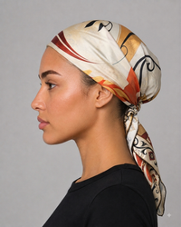 Ornate Mosaic Satin Head Scarf