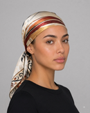 Ornate Mosaic Satin Head Scarf