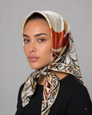 Ornate Mosaic Satin Head Scarf