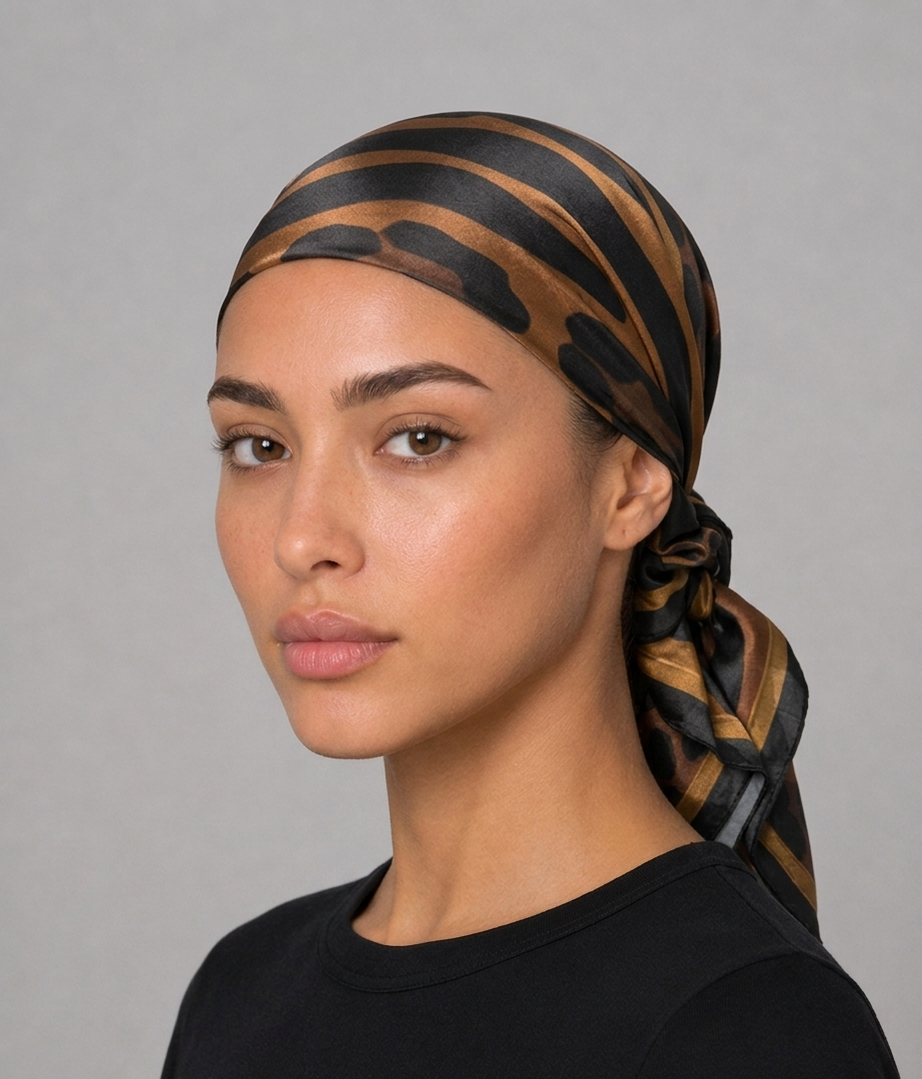 Animal Print Satin Head Scarf