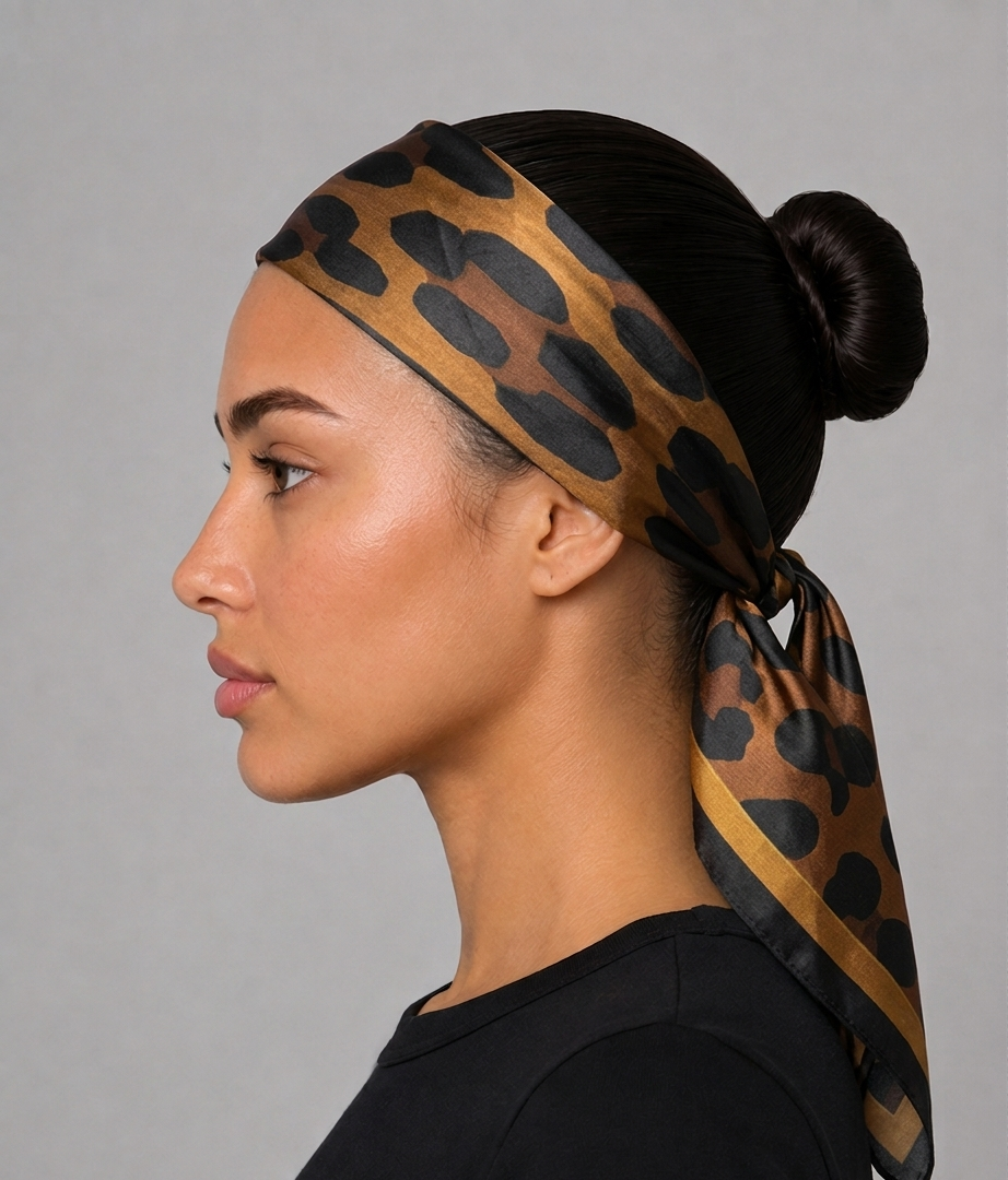Animal Print Satin Head Scarf