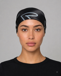 Black Heart Satin Head Scarf
