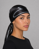 Black Heart Satin Head Scarf