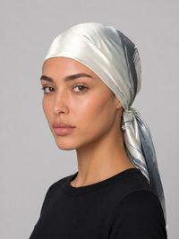 Blue Ink Satin Head Scarf