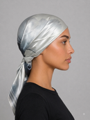Blue Ink Satin Head Scarf