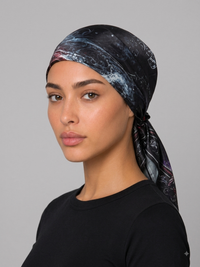 Gothic Butterfly Satin Head Scarf