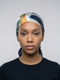 Abstract Brushstroke Satin Head Scarf