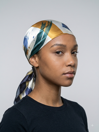Abstract Brushstroke Satin Head Scarf