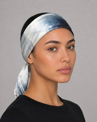Blue Ink Satin Head Scarf