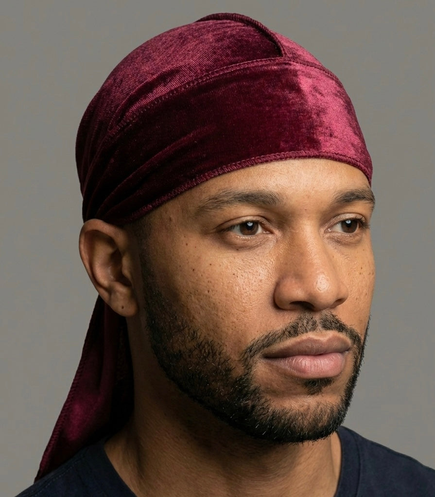 Plum Purple Velvet Durag velvet durag by Double R Rags