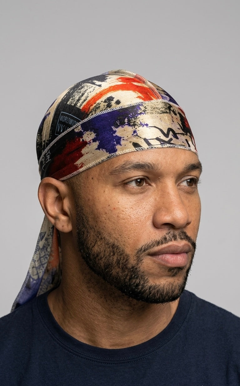Multicolor Graffiti Silk Durag