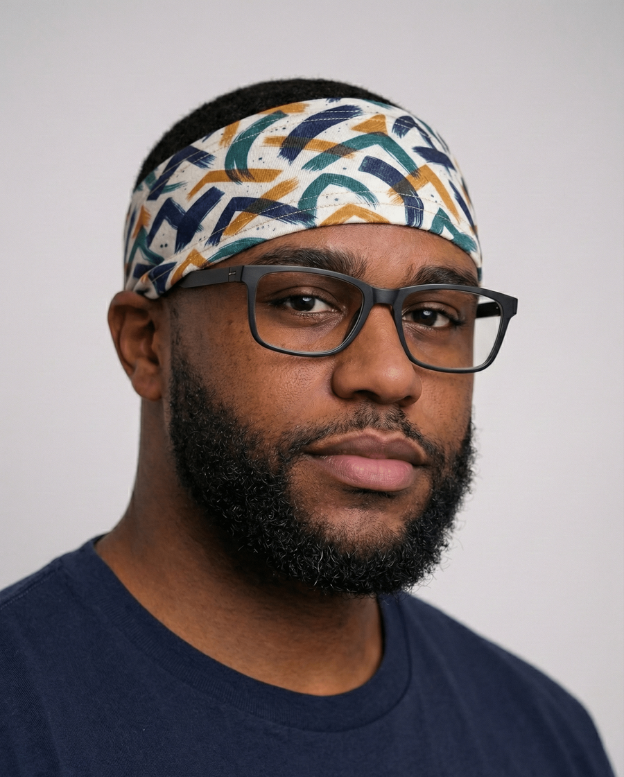 Abstract Brushstroke Stretch Headband - Double R Rags